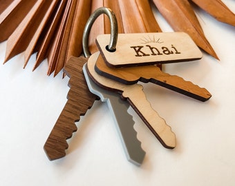 Pretend Keys|Kid's Toy Keys|Wooden Toy|Kid's Keychain|Minimalist Toys|Pretend Play