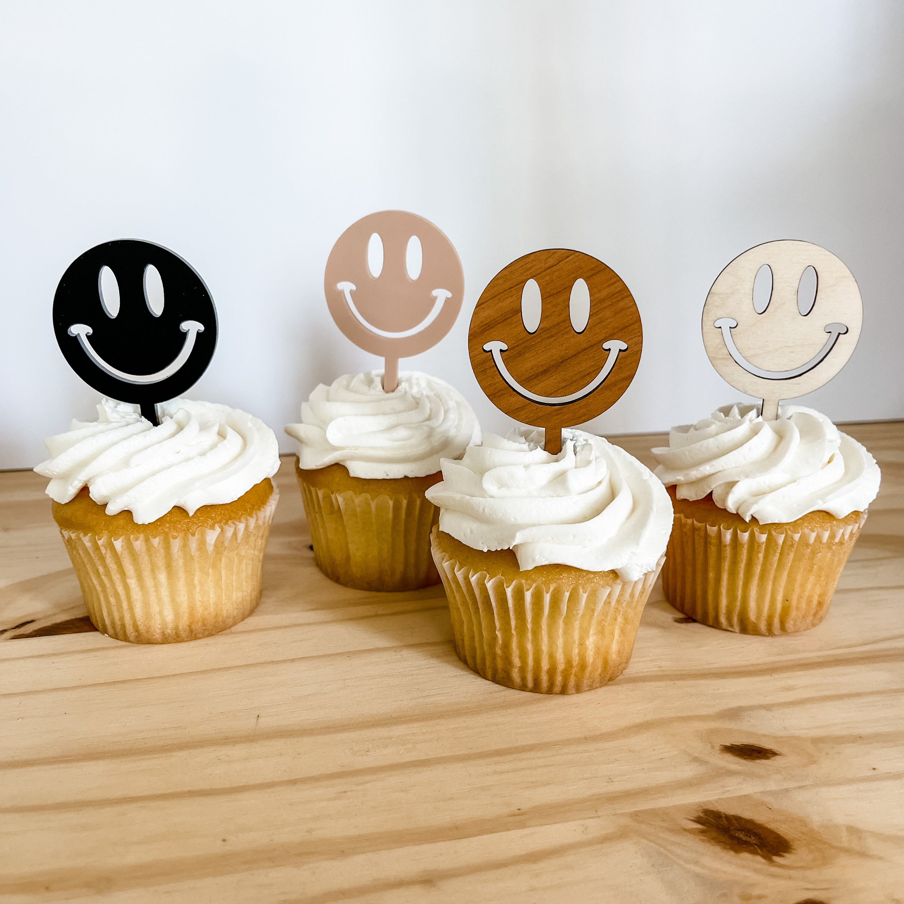 Smiley Face Cupcake Topperfirst Birthday Topperboho Cupcake - Etsy