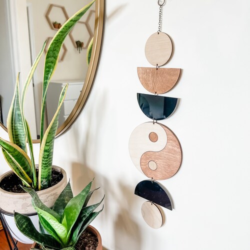 Yin Yang Mandala Zen Decor Wood Engraving Wood Wall Art Etsy