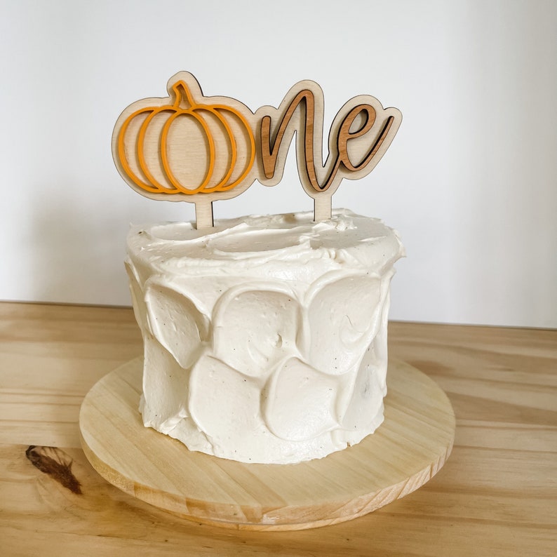 Topper de gâteau de citrouille Topper de gâteau sur le thème de l'automne One Cake Topper Premier anniversaire Cake Topper Premier anniversaire image 1