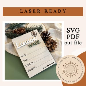 National Park Birth Announcement | SVG Laser Cut File | Camping Theme Digital Download