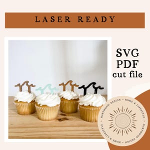 Wave Cupcake Topper | SVG File | Laser Cut File