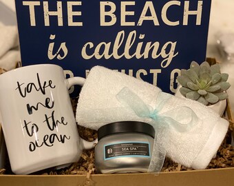 Beach lover Gift Box/Take me to the ocean/Ocean lover gift/Retirement gift/Beach Lover/Relaxation gift/Themed gift boxes/Gift Baskets/Beach