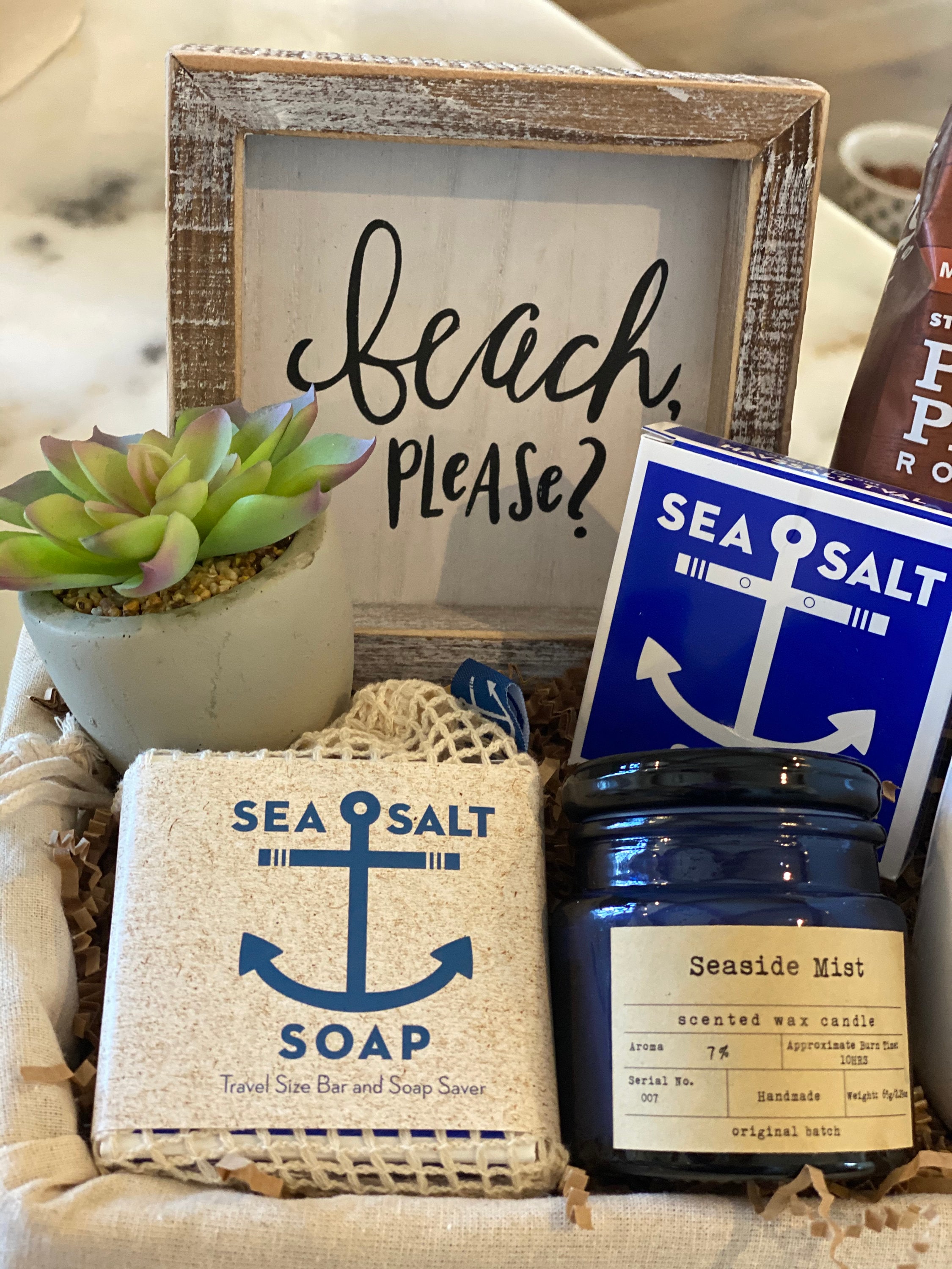 Beach lover gift basket/beachSea salt/Nautical gift basket/Sea Etsy
