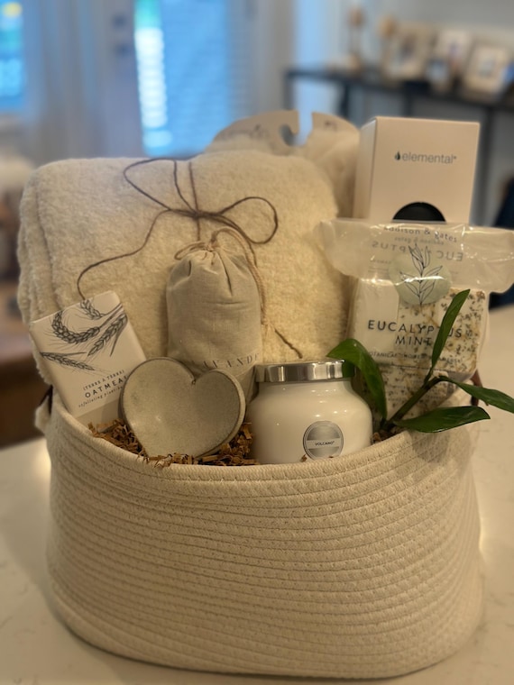 Cesto Regalo Vuoto In Cotone Con Manici, Sacchetti E Nastri Inclusi – Rosa E Bianco, Per Baby Shower, Matrimoni, Compleanni E Natale