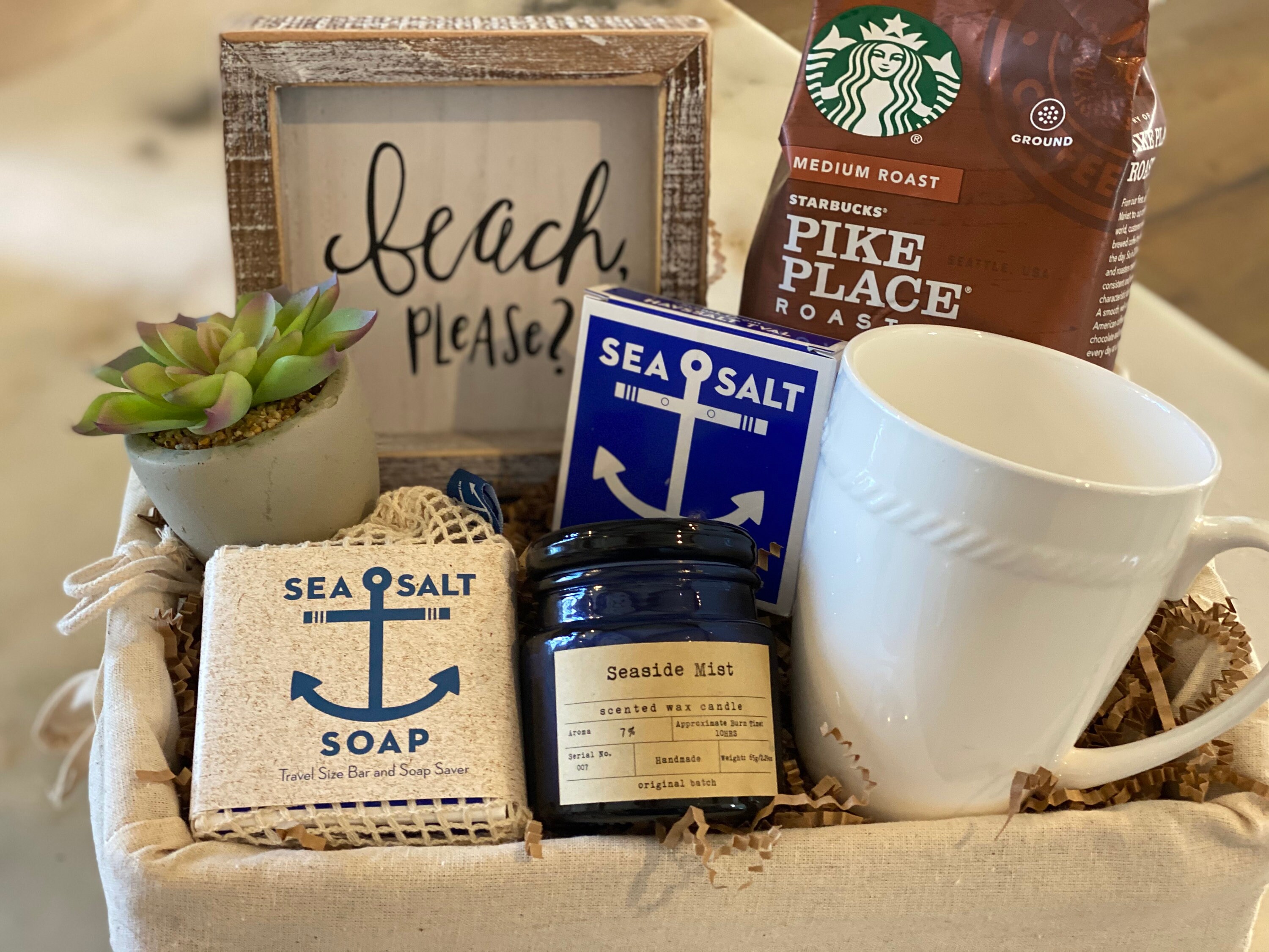 Beach lover gift basket/beachSea salt/Nautical gift basket/Sea Etsy