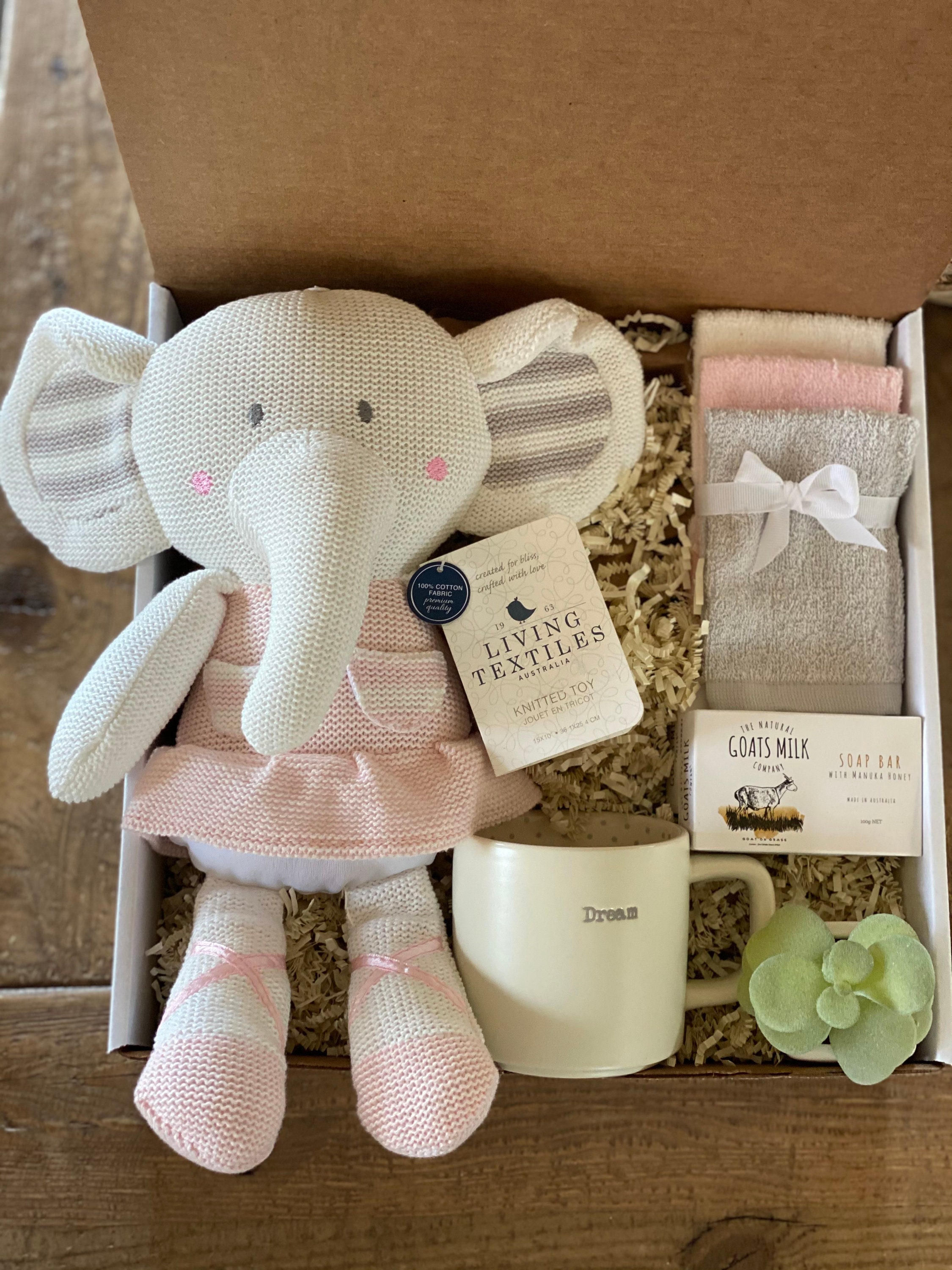 Its a girl gift box/Baby elephant themed gift box/Newborn Etsy