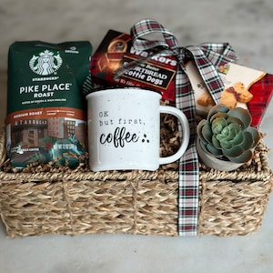 COFFEE PLUS Gift Set | Basket for Coffee Lovers | Gourmet Box Sampler  |Specialty Espresso Capsules │Compatible with Nespresso Original Machines 