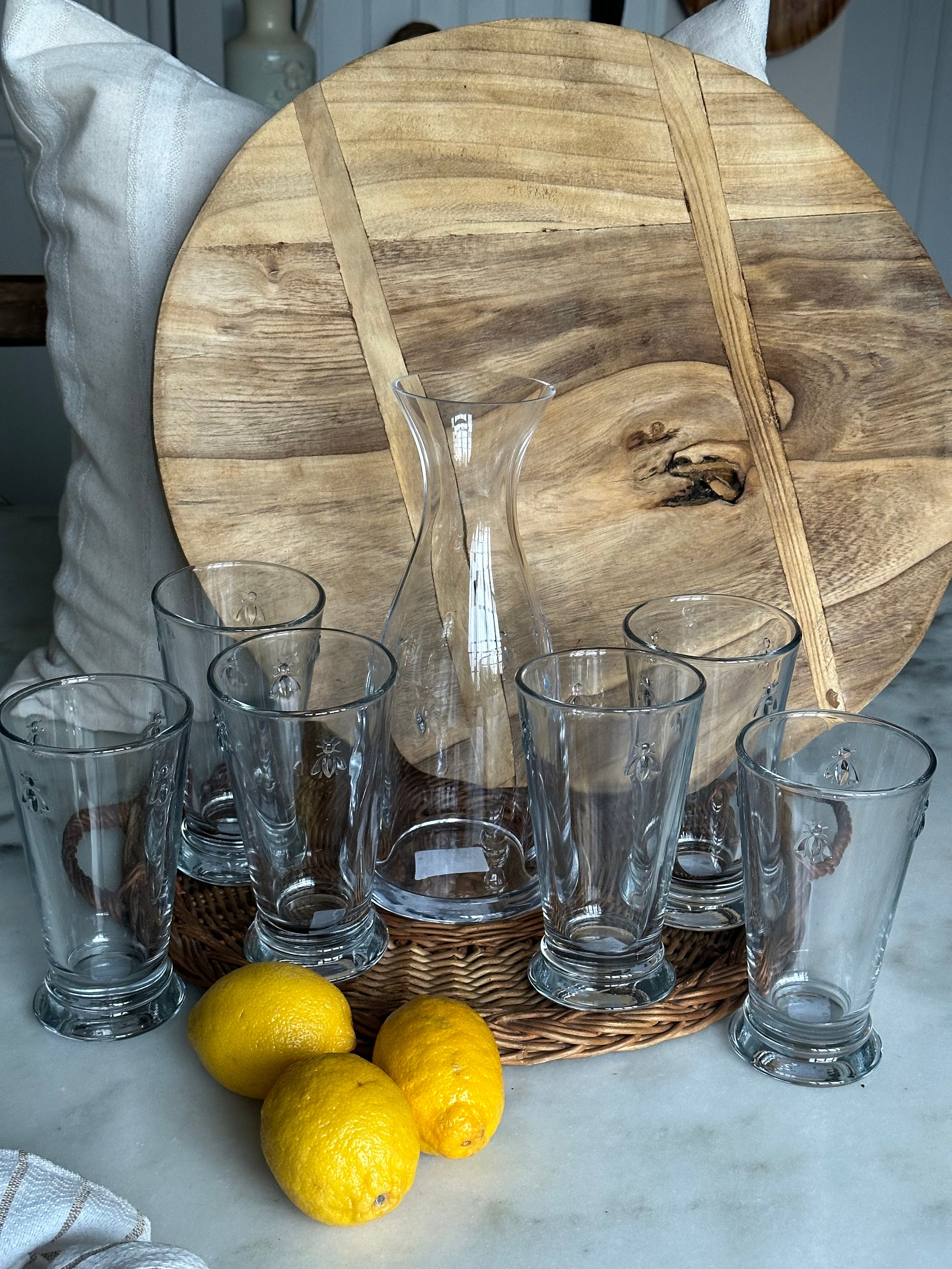 La Rochere glassware and Carafe Set/La Rochere bee mug/Carafe/French glassware/Housewarming/Home Decor/Gardening/Garden Party/Glassware/Bee