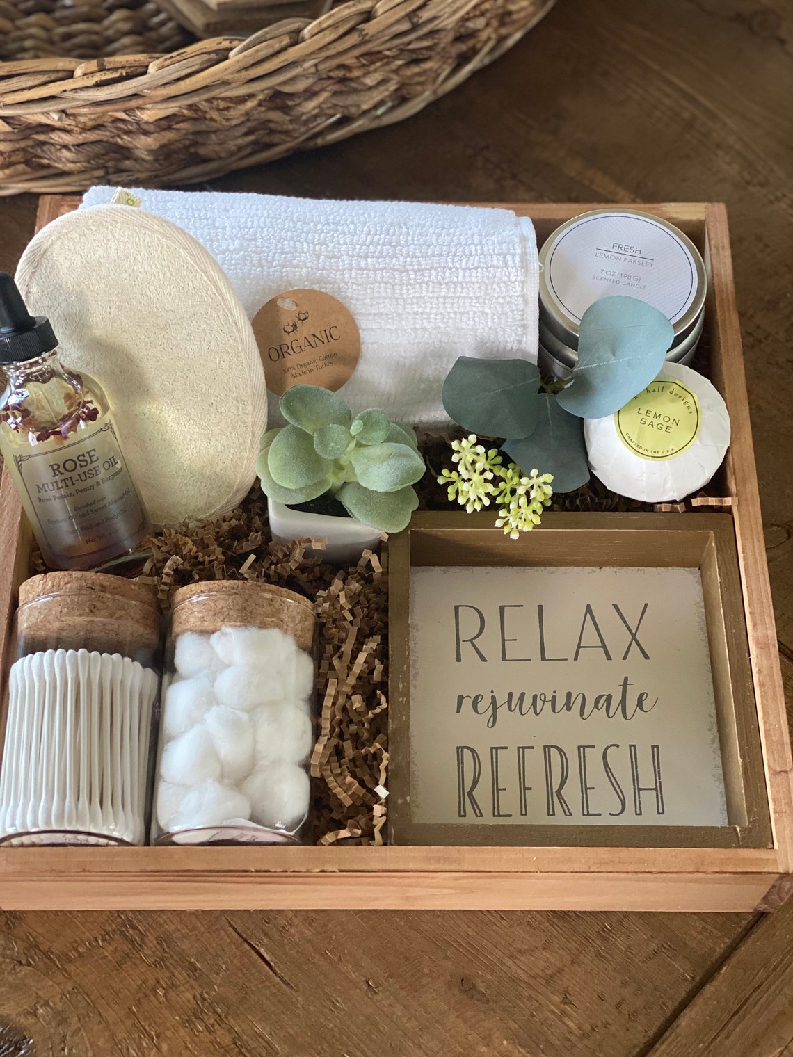 Relax Rejuvenate Refresh/Spa gift box/Relaxation gift tray/a Etsy