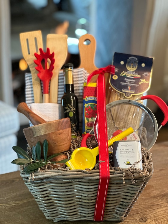 Kochkorb/Geschenkkorb/Essen/Geschenke für den Koch/Neue Hausbesitzer/Italienische Küche/Geschenk für den Koch/Luxus Geschenkkörbe/Custom Geschenkkörbe