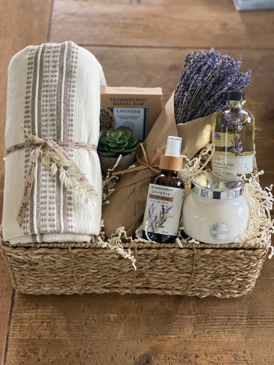 Relaxing Gifts for Women - Spa Baskets with Bath Pillow - Birthday