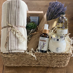 Lavendel Geschenkkorb/Luxus Spa Liebhaber Geschenk/Wellness Geschenk/Themed Geschenkkörbe/Geschenkkorb/Gute Besserung/Relax/Lavendel/Ruhestand/Frieden/Gebete