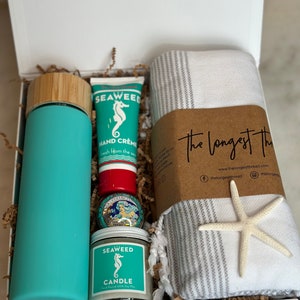 Amante della spiaggia/Scatola regalo spiaggia/Regalo di Natale/Amante dell&#39;oceano/Spiaggia/Elementi essenziali per la spiaggia/Regalo costiero/Aziendale/Pensionamento/Regalo aziendale/Mare/Relax