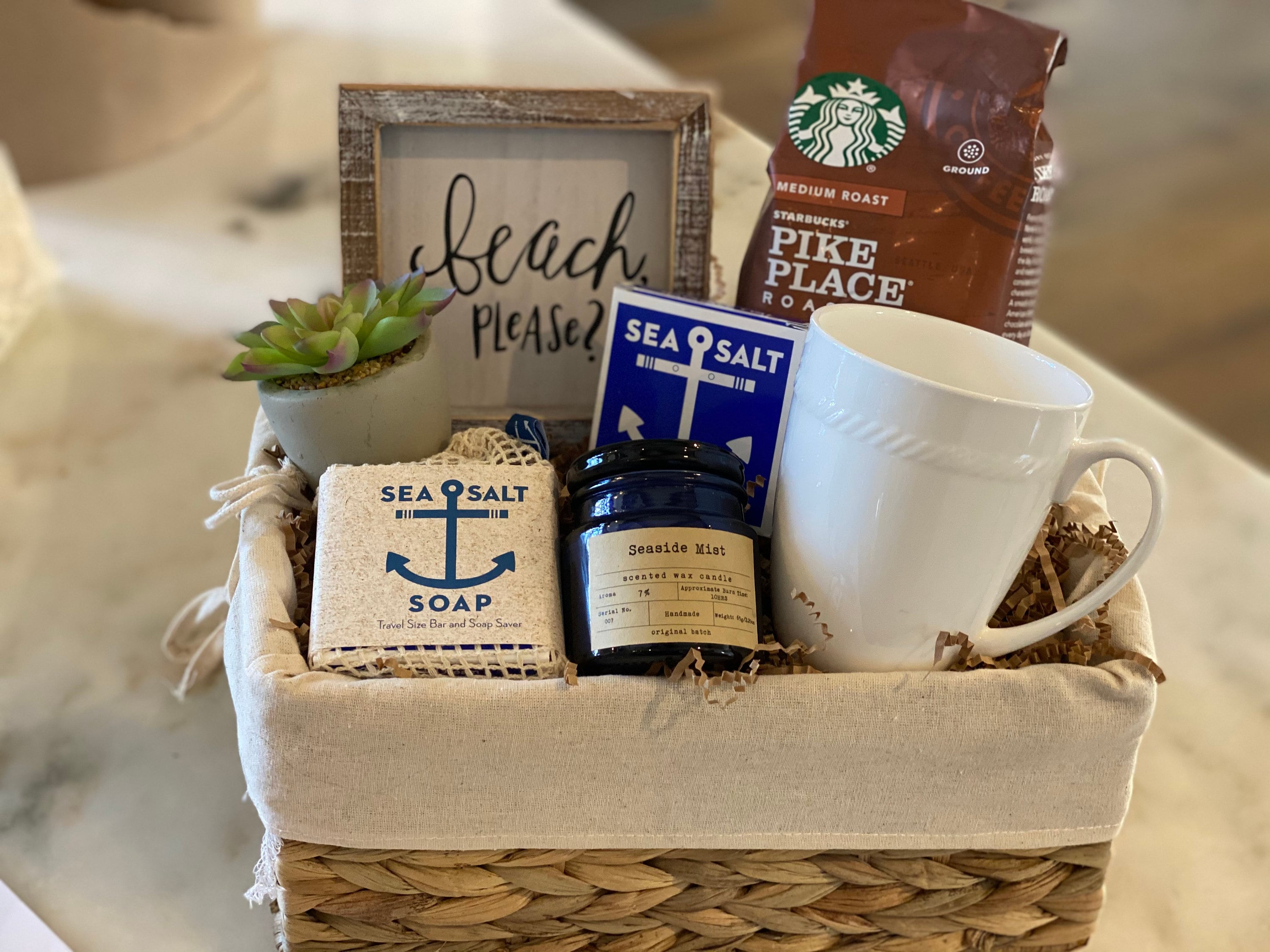 Beach lover gift basket/beachSea salt/Nautical gift basket/Sea Etsy