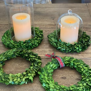 Wreath/”8 candle ring/Preserved boxwood/Wedding/Engagemen/wreaths/candle rings/boxwood candle ring/mini wreaths/Candle ring wreath/Wreaths