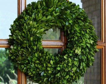 24” Preserved Boxwood wreath/Farmhouse Wall Decor Wreath/Boxwood wreath/Preserved Boxwood wreath For Wall Decor/Neutral Home Accent/Wreath