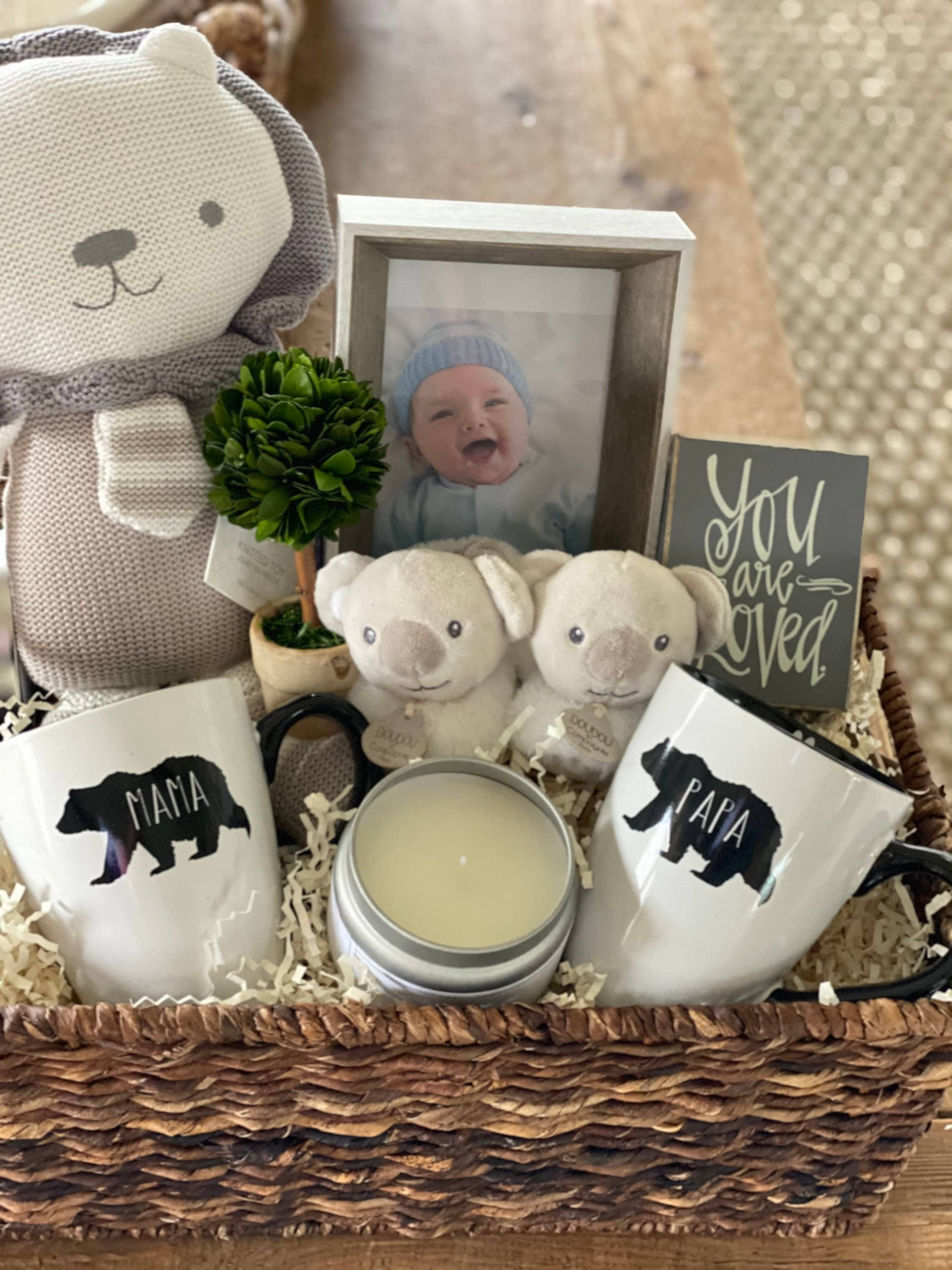 New baby gift basket /unisex gift basket / baby shower gift Etsy