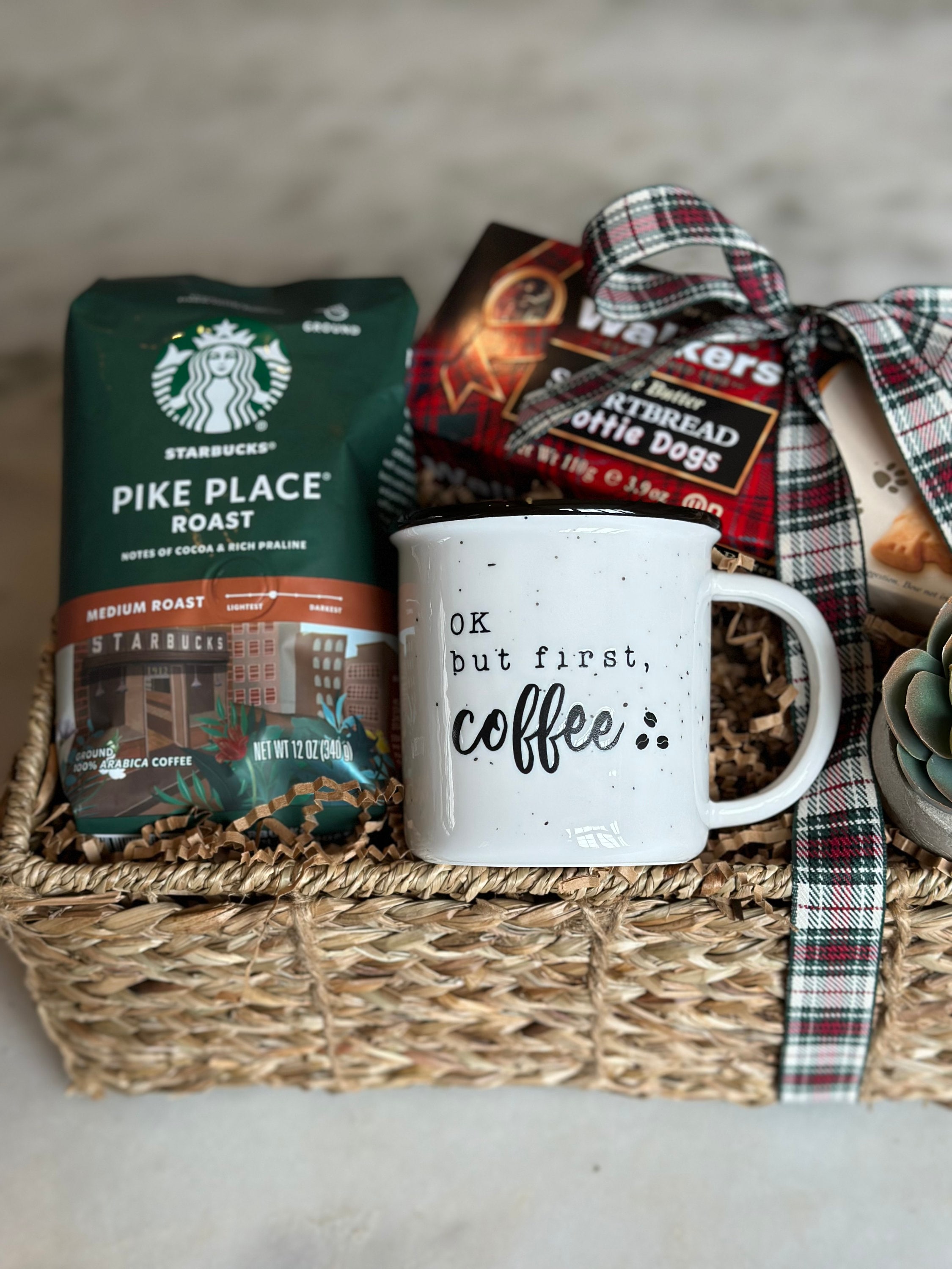 Coffee Gift Basket - Bistro Coffee Mug, Socks, Indonesia