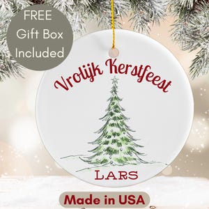 Personalized Vrolijk Kerstfeest Christmas Gift Ornament Keepsake,Dutch Christmas Decorations, Holland Home Decor Gift,Netherlands Xmas