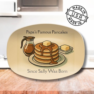 Personalized Pancake Platter Gift Custom Breakfast or Brunch Plate Fathers Day Gift for Papa or Daddy Sentimental Gift Grilling Plate