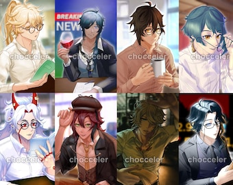 Genshin Impact Office AU Art Prints | Anime Fanart (4x6)