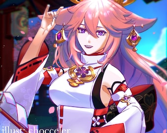 Yae Miko 5 "x 7" Print | Uderzenie Genshina
