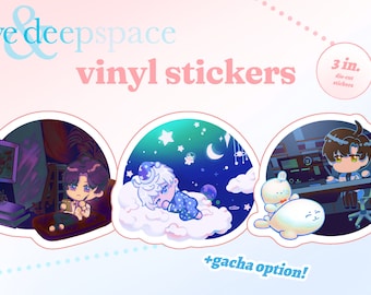 Naklejki Love & Deepspace Chibi 3" | Rafayel, Zayne, Xavier | Gra Otome