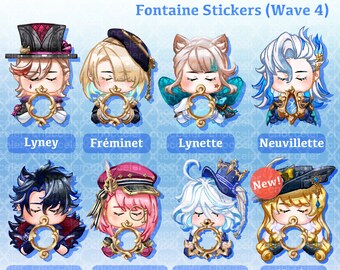 Naklejki Genshin Impact FONTAINE Vision Chibi