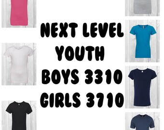 T-Shirt Mockup Bundle/Next Level Youth/Princess/Boys/Girls/Youth 3310/Girls 3710/Wood Background/15 Mockups included