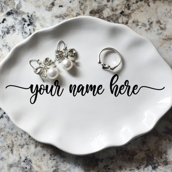 Personalized Ring Dish | Gift for Her | Custom Ring Holder | Ceramic Jewelry Dish | Engagement Gift, Mother's Day Gift, Anniversary Gift