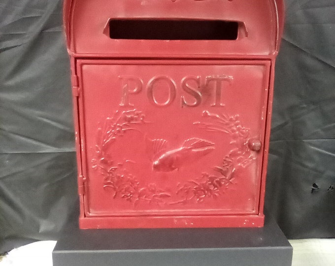 Red Metal Mailbox, Wall Mounted, Functional Etsy