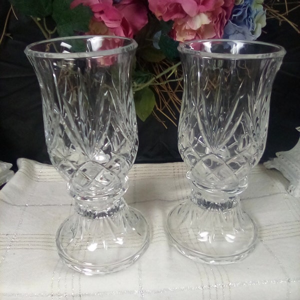 Crystal hurricane candle holders, very heavy, 3 are available, price is for one