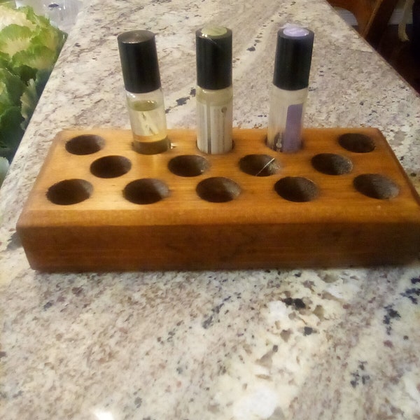 Bottle holder, 10 ml size, essential oils, wooden, solid,