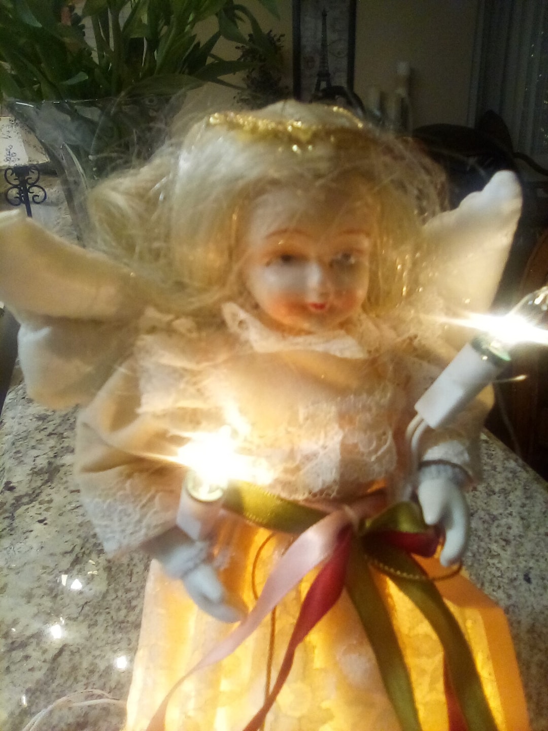 Vintage Angel Topper 9 Tall, No Lights Etsy