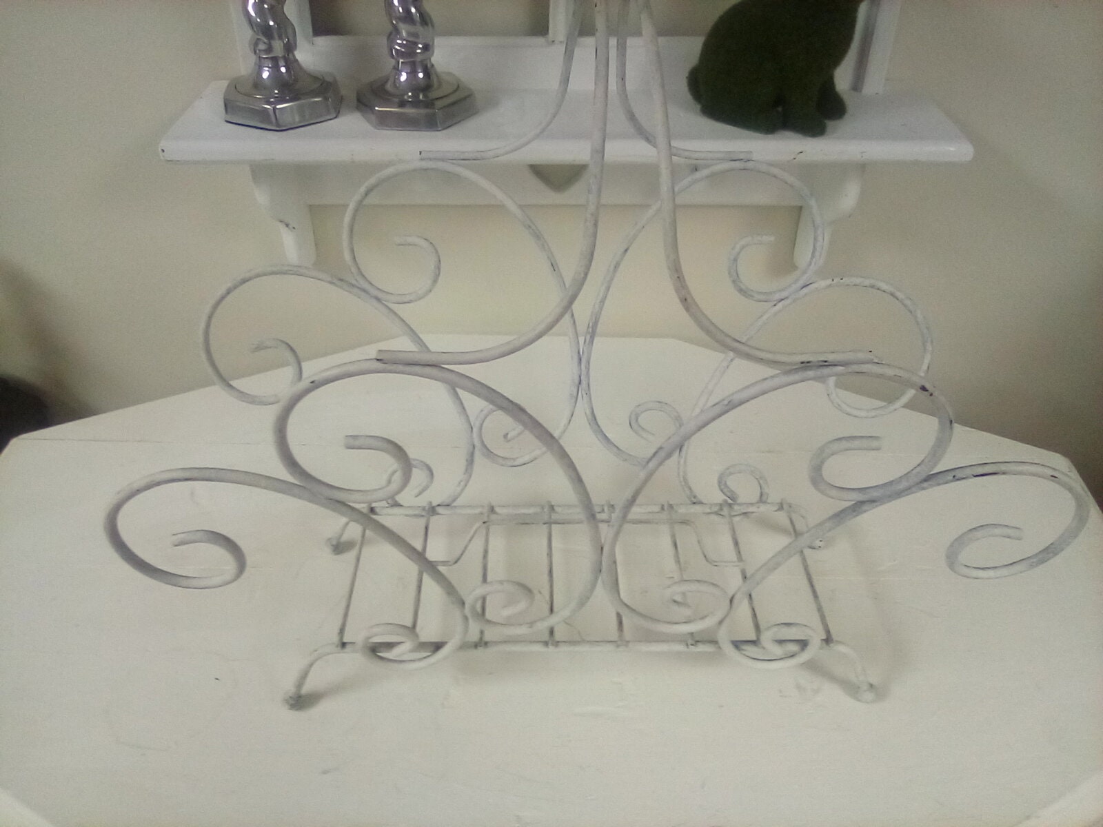 Magazine Rack Metal Shabby Chic Country French Cottage Etsy