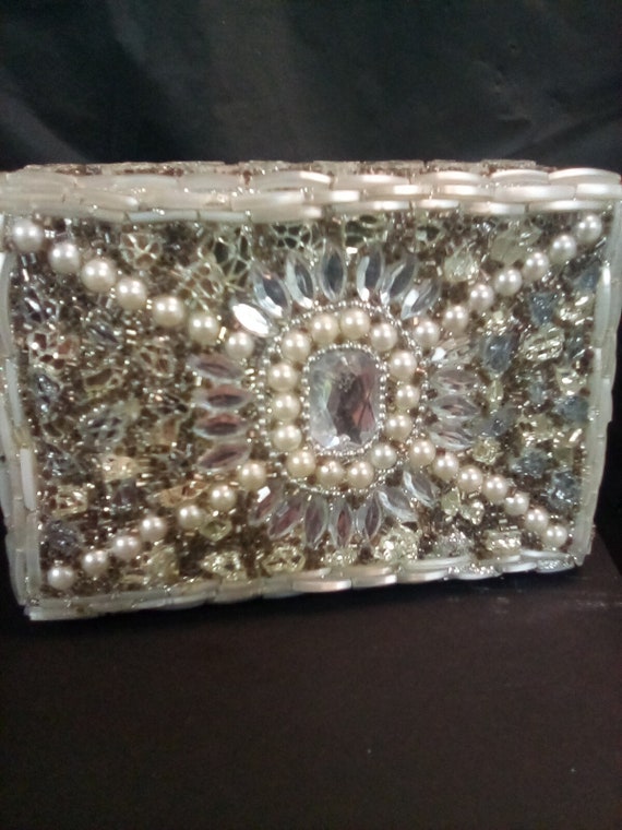 Jeweled  jewelry box studded with stones, beads e… - image 8