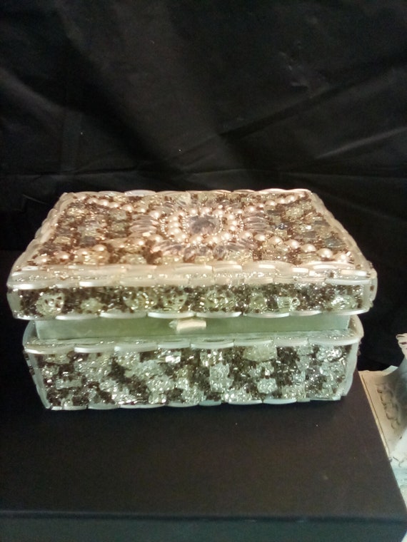 Jeweled  jewelry box studded with stones, beads e… - image 7