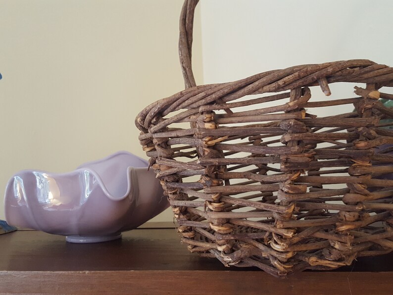 Handwoven Open Weave Grapevine Basket Mediumlarge Size Etsy