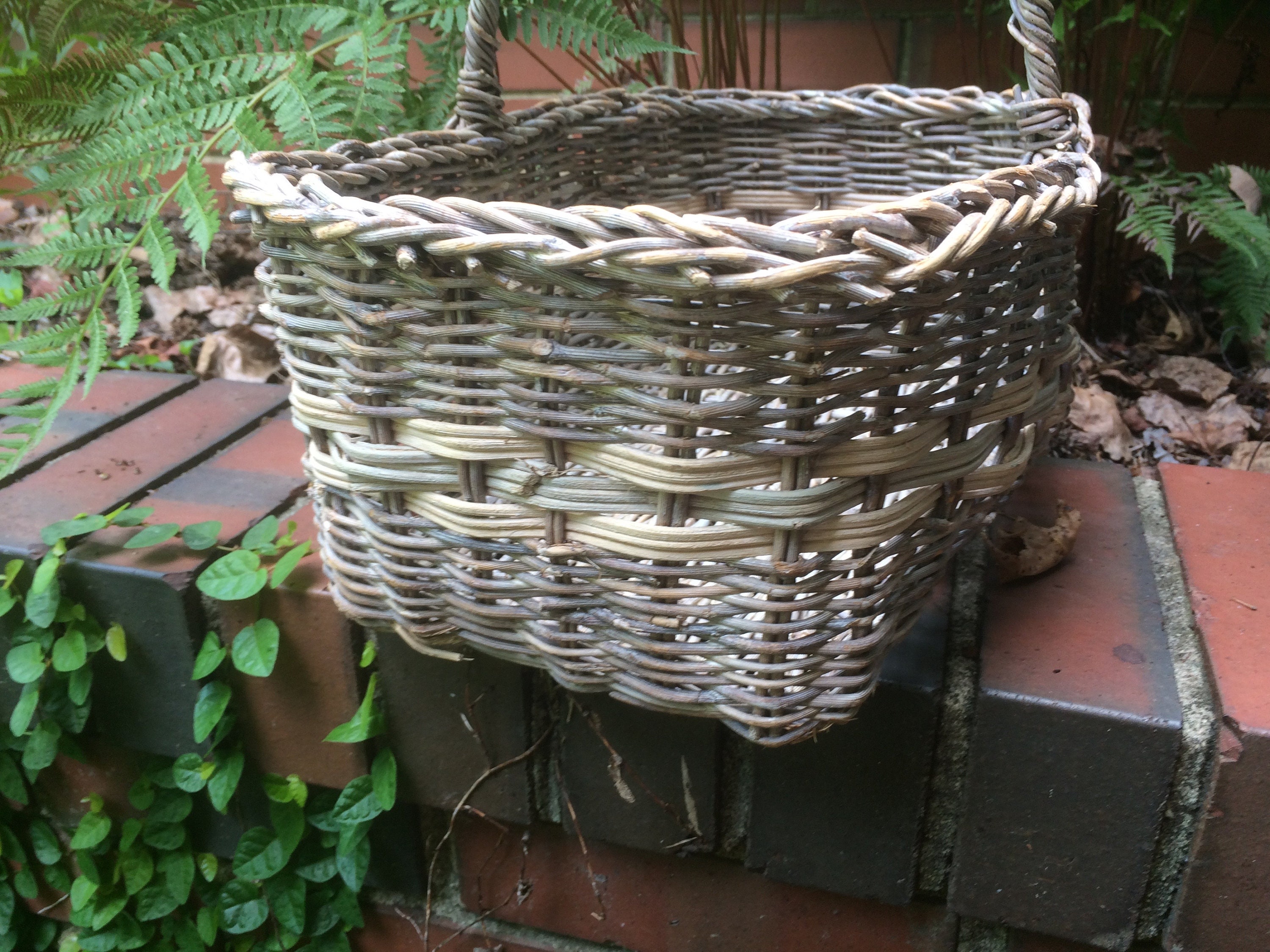 Vintage Rustic Woven Wicker Basket Medium Size with Etsy