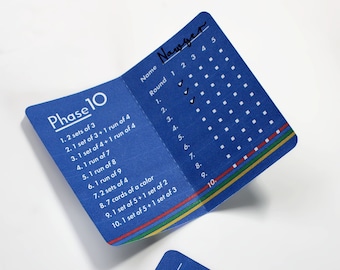 Phase 10 Score Card and Book