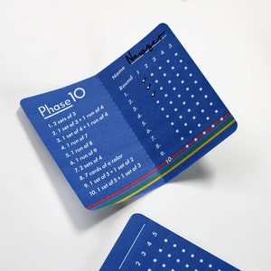 Phase 10 Score Card and Book
