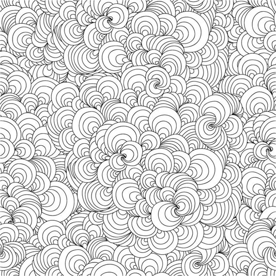 24 X 24 Large Coloring Poster Swirly II | Etsy