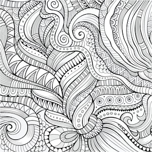 24" x 24" Large Coloring Poster - Zentangle I