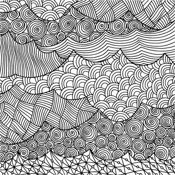 24 X 24 Large Coloring Poster Zentangle II 