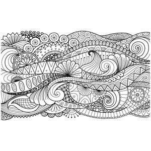 24 X 24 Large Coloring Poster Zentangle I 