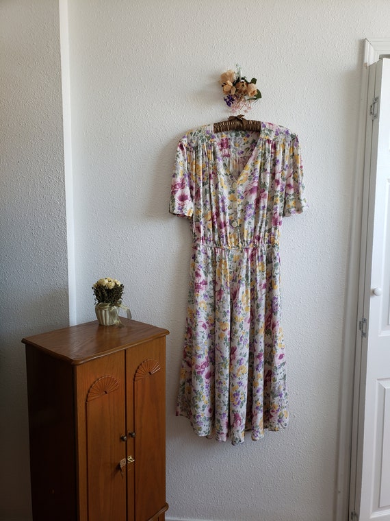 1970s Cottagecore Floral Romantic Rose Garden Maxi