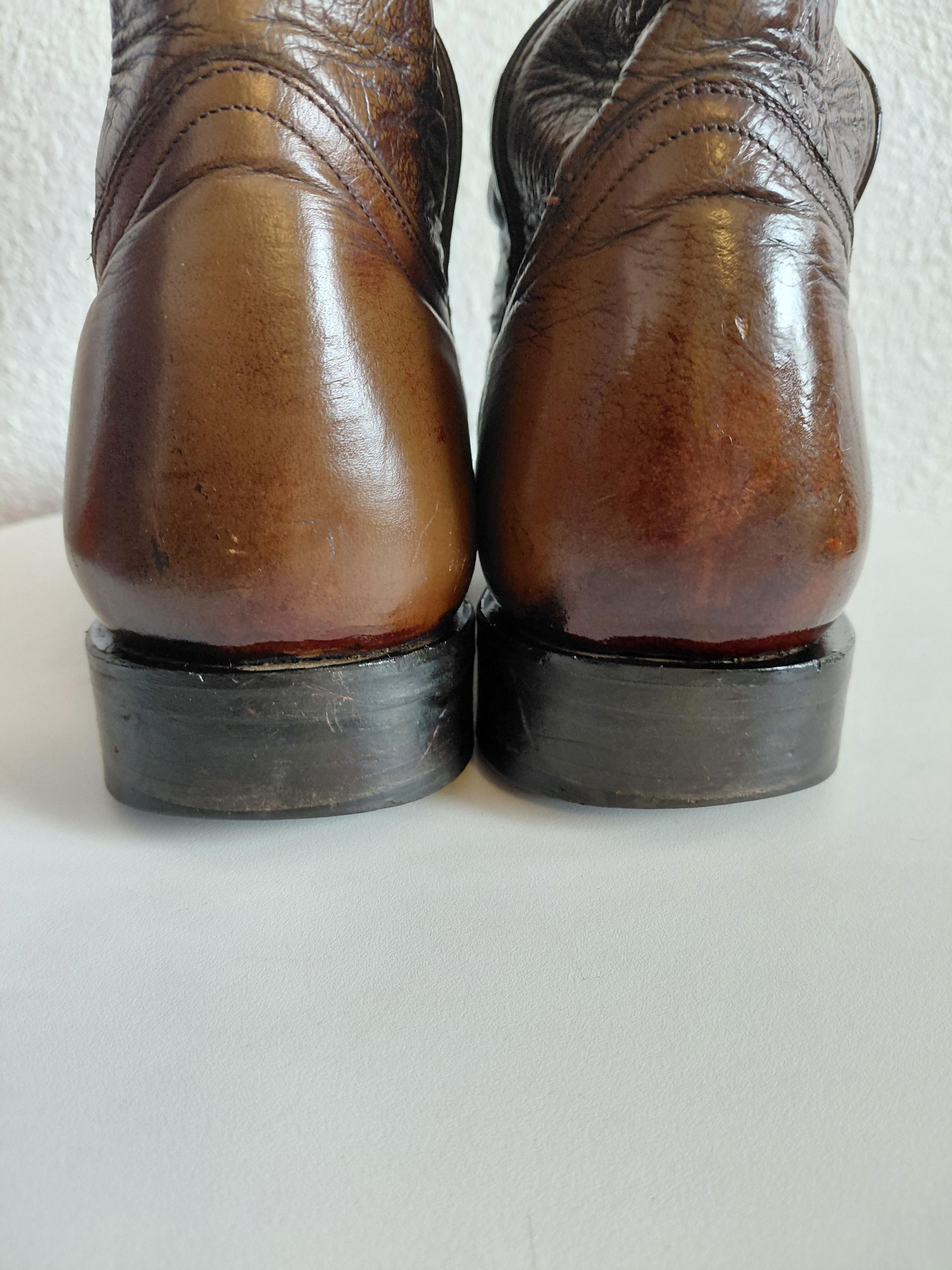 Vintage Ben Miller BM Western Rockabilly Brown Leather Cowboy Farmer Boots Ben Miller Boots - Etsy main image 4