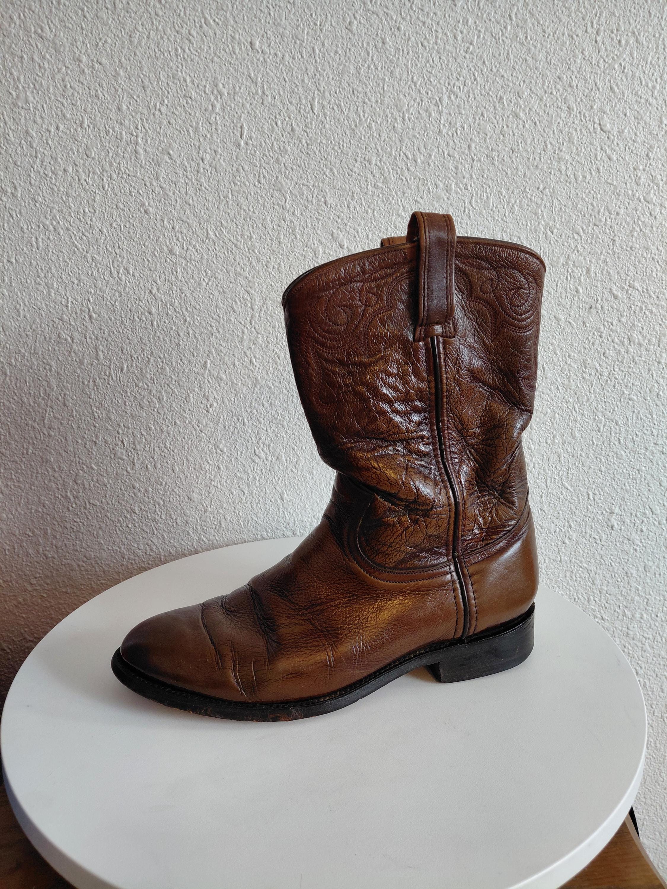 Vintage Ben Miller BM Western Rockabilly Brown Leather Cowboy Farmer Boots Vintage Ben Miller BM Western Rockabilly Brown Leather  main image 4