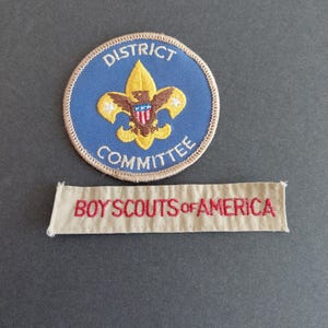 District  Committè Boy Scout Position 2 Badges PATCH BSA Unifor Scouting